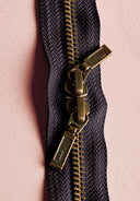 Brass Double Slider Zipper - 40 cm