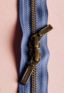 Brass Double Slider Zipper - 40 cm
