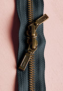 Brass Double Slider Zipper - 40 cm