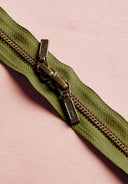 Brass Double Slider Zipper - 40 cm