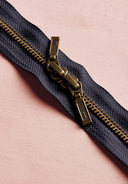 Brass Double Slider Zipper - 40 cm