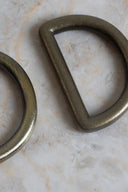 Metal half-round loop buckle x 2 - 30 mm - Antique gold