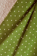Tissu "Velours Milleraies à pois Matcha Leaf"