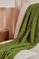 Tissu "Velours Milleraies à pois Matcha Leaf"