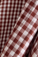 Gingham Off-White Rust Fabric