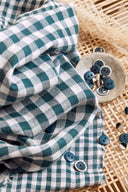Gingham Off-White Smokey Fabric