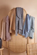 Gingham Off-White Smokey Fabric