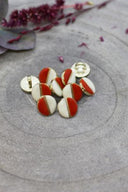 Wink Buttons Off-White - Poppy Tangerine