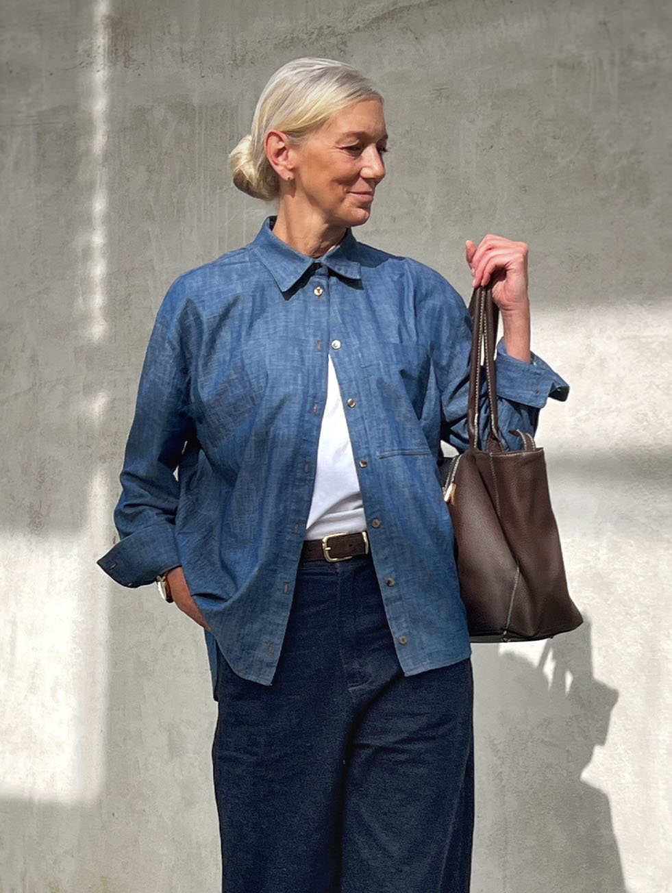 Patron LA Chemise Boyish en Tissu Soft Denim Atelier Brunette