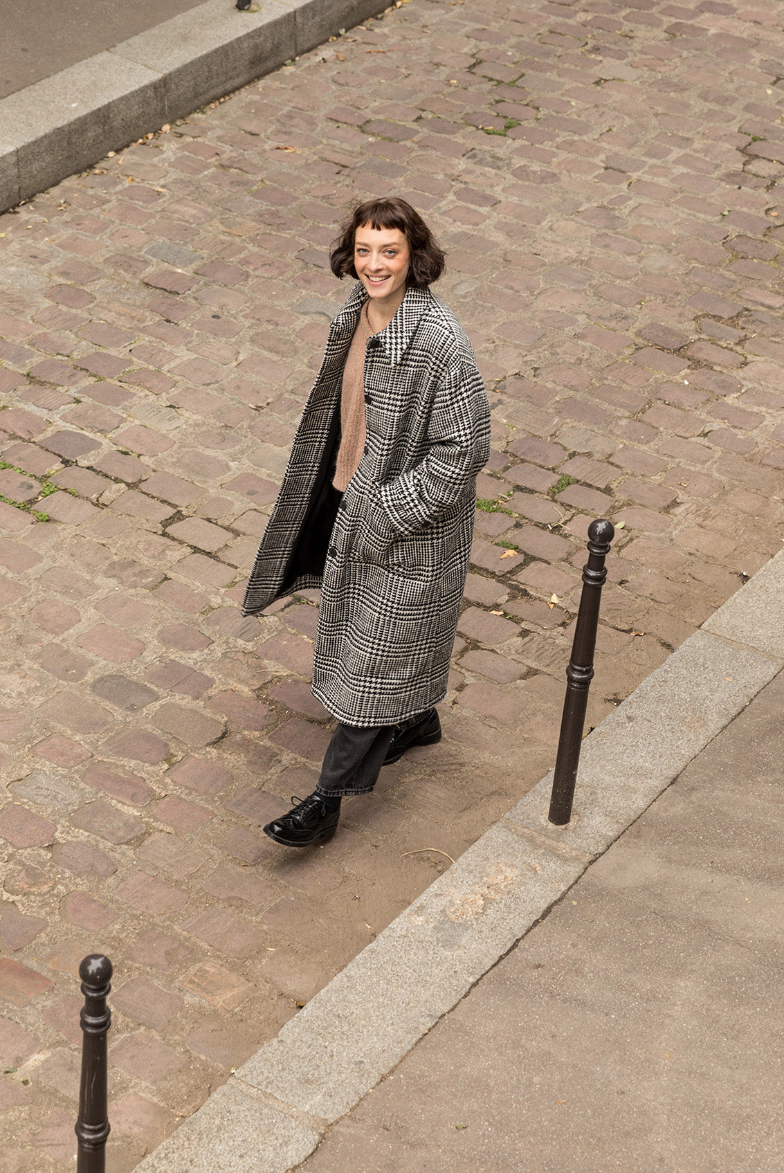 Patron LE Manteau Atelier Brunette en Lainage Prince de Galles