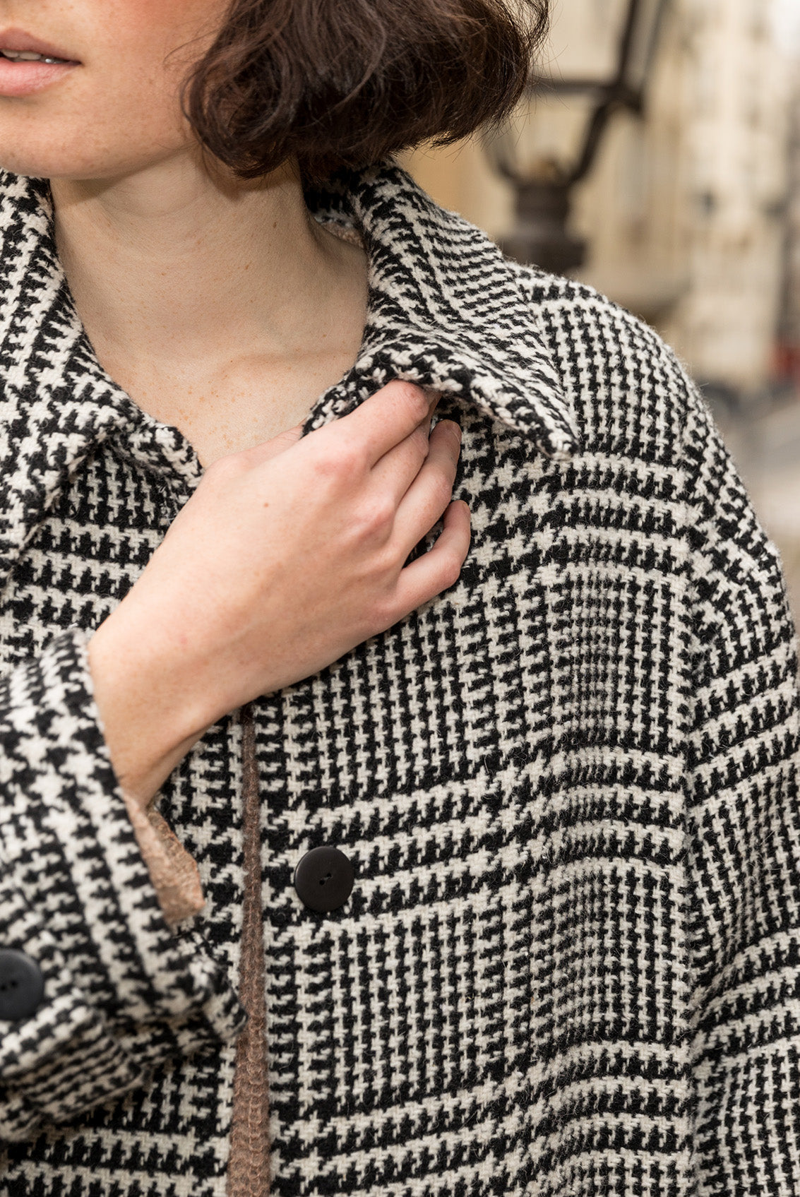 Patron LE Manteau Atelier Brunette en Lainage Prince de Galles