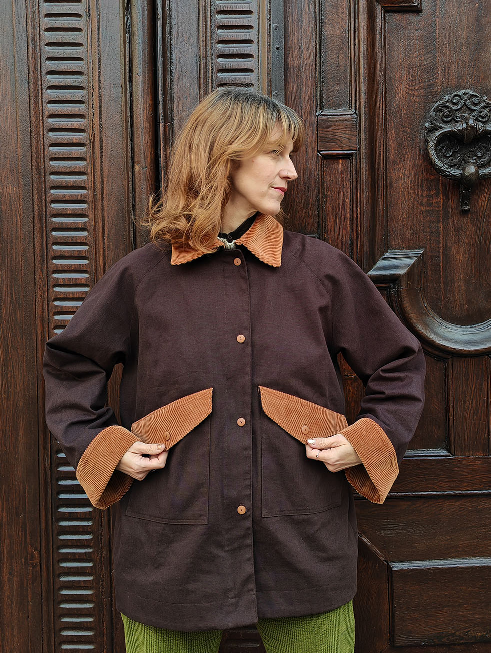 LA Barn Jacket en Canvas Oat Chocolate Atelier Brunette