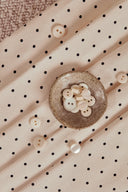 Polka Dot Fine Wale Corduroy Off-White Fabric