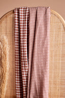 Gingham Off-White Chestnut Fabric Remnants