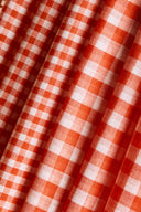 Gingham Off-White Tangerine Fabric Remnants