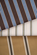 Tissu Weave Line Oat Chocolate
