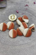 Boutons Wink Off-White - Chestnut