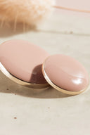 Extreme macro close-up of the buttons, with a blurred background evoking the floral styling.