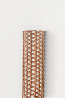 Woven natural raphia strap, 4 cm wide, featuring an elegant cane-weave pattern.