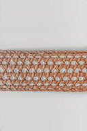 Woven natural raphia strap, 4 cm wide, featuring an elegant cane-weave pattern.