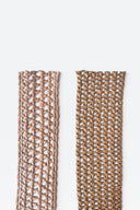 Woven natural raphia strap, 4 cm wide, featuring an elegant cane-weave pattern.