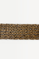 Woven raphia strap in olive, 4 cm wide, ideal for making bags, handles and accessories.