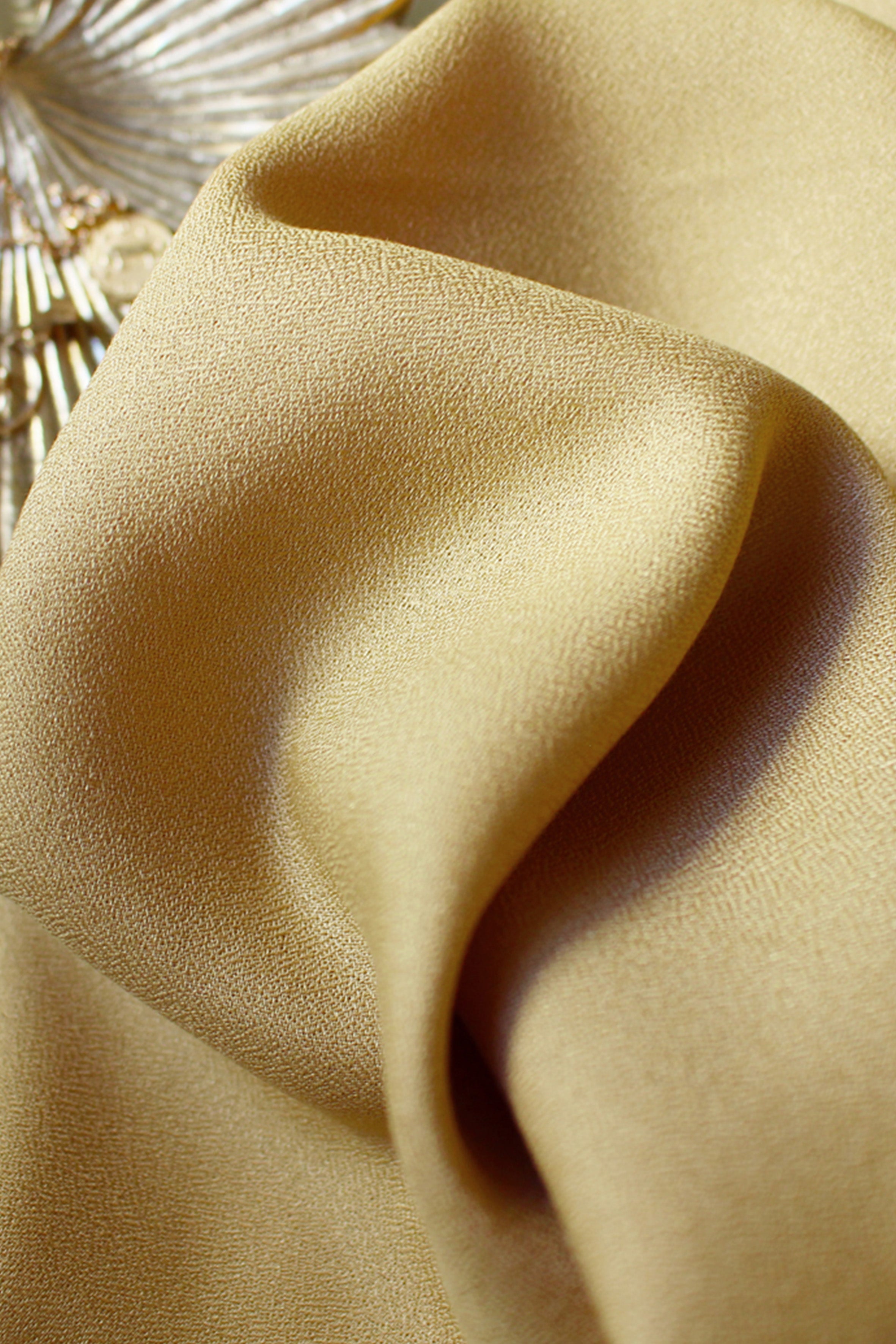 Crepe Mustard Fabric