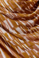 Fabric Imany printed caramel hazelnut sold by the metre – fluid and original – Atelier Brunette