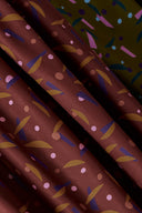 Tissu Java imprimé rouille au mètre – exotique et fluide – Atelier Brunette