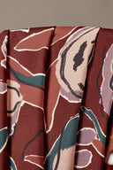 Fabric Peony viscose floral print rust sold by the metre – romantic and fluid – Atelier Brunette