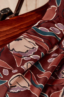 Fabric Peony viscose floral print rust sold by the metre – romantic and fluid – Atelier Brunette