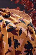 Fabric Séraphine viscose EcoVero floral print ochre golden sold by the metre – romantic – Atelier Brunette