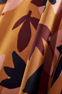 Fabric Séraphine viscose EcoVero floral print ochre golden sold by the metre – romantic – Atelier Brunette