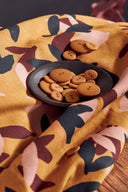 Fabric Séraphine viscose EcoVero floral print ochre golden sold by the metre – romantic – Atelier Brunette