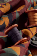 Fabric Séraphine viscose EcoVero floral print rust sold by the metre – romantic – Atelier Brunette