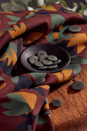 Fabric Séraphine viscose EcoVero floral print rust sold by the metre – romantic – Atelier Brunette