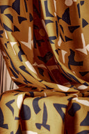 Fabric Shadow viscose printed ochre golden sold by the metre – Atelier Brunette