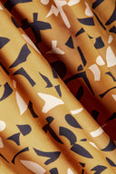 Fabric Shadow viscose printed ochre golden sold by the metre – Atelier Brunette