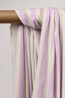 Tissu Stripes coton bambou rayé violet doux au mètre – Atelier Brunette