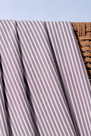 Fabric Sunray stripes lavender purple sold by the metre – slightly sheer – Atelier Brunette