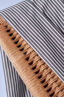 Fabric Sunray stripes green forêt deep sold by the metre – slightly sheer – Atelier Brunette