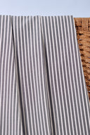 Fabric Sunray stripes green forêt deep sold by the metre – slightly sheer – Atelier Brunette