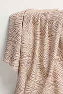 Sya linen-viscose fabric, off-white ecru print, sold by the metre – botanical and lightweight – Atelier Brunette