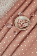 Fabric polka-dot corduroy burgundy maple sold by the metre – retro pattern – Atelier Brunette