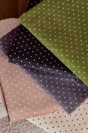 Fabric polka-dot corduroy burgundy maple sold by the metre – retro pattern – Atelier Brunette