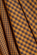 Fabric gingham double gauze cotton ochre golden sold by the metre – soft and classic – Atelier Brunette