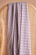 Tissu vichy double gaze coton parme lavande au mètre – doux et classique – Atelier Brunette