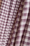 Tissu vichy double gaze coton parme lavande au mètre – doux et classique – Atelier Brunette