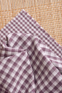 Tissu vichy double gaze coton parme lavande au mètre – doux et classique – Atelier Brunette