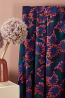 Fabric Waterlily printed midnight blue marine sold by the metre – aquatic floral – Atelier Brunette